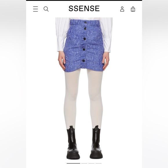 Ganni Asymmetrical Jacquard Mini Skirt NWOT - Picture 3 of 5